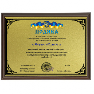 Друк на металі золото А5 (148*210 мм) дипломів, грамот, подяк, інформаційних табличок Друк на металі золото А5 (148*210 мм) дипломів, грамот, подяк, інформаційних табличок