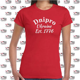 Футболка "Dnipro, Ukraine, Est 1776" жіноча Футболка "Dnipro, Ukraine, Est 1776" жіноча