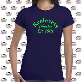 Футболка "Krolevets, Ukraine, Est 1601" жіноча Футболка "Krolevets, Ukraine, Est 1601" жіноча