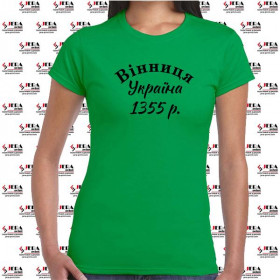 Футболка "Вінниця, Україна, 1355 р." жіноча Футболка "Вінниця, Україна, 1355 р." жіноча