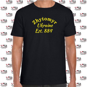 Футболка "Zhytomyr, Ukraine, Est 884" чоловіча Футболка "Zhytomyr, Ukraine, Est 884" чоловіча