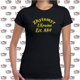 Футболка "Zhytomyr, Ukraine, Est 884" жіноча Футболка "Zhytomyr, Ukraine, Est 884" жіноча